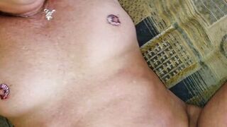 Fucking a Horny Slut Standing Missionary POV