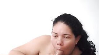 Beautiful girl sucking deep throat submissive Latina