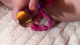Panty stuffing vibrator and a cock up my ass at the end