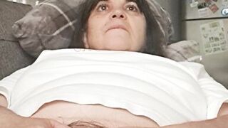 The neighbor looks at me as I rest and touches my pussy