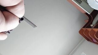 Sexy amateur wife prepares breakfast naked in the kitchen. - 1 image