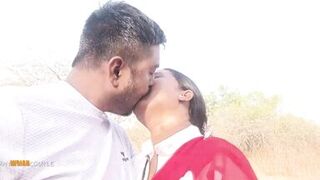 Indian Bhabhi In Jungle Sucking Boyfriend Cock On Her First Date And Fucked