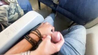 ACCIDENTAL SEX ON THE TRAIN - HANDJOB AND CUMSHOT WITH AMATEUR MILF
