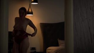 Redhead stepmom Vladimir P fisting her young stepson's tight pussy & creampied him in shared bed