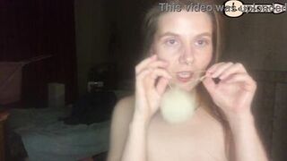 Real Russian MILF Avocado and Lovessie's hot homemade video featuring a dress-clad brunette and her natural tits - 8 image