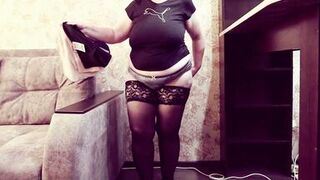 Watch curvy MILF Big Tits try on new panties & reveal her plump ass & natural tits up close - 3 image
