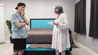 Stepson impregnates curvy step-grandma MILF Stella in hot homemade action - E31