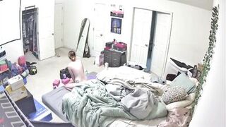 Cay Wild caught riding dildo & giving head in public bedroom - 5 image