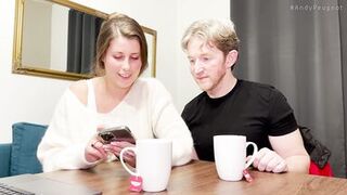 Watch Lady Lyne's massive tits and chubby body take on Andy Peugeot's big cock in POV cum swallowing action - 7 image