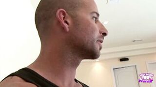 Julian's big cock makes Amy Reid's pretty face splattered with jizz in her mouth - 4 image