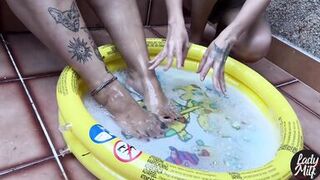 Petite tattooed Lady Milf and Rotten Venus exchange skills in hot femdom exchange