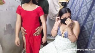 Devi and Abhi share a hot Indian threesome in a homemade Desi group sex video