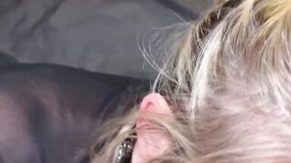 Annabelle Skye's big natural tits bounce while she deep kisses and sucks hard on Stephen Skye's rod - 14 image