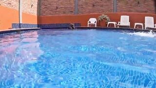 Sorprende's creamy pussy pounded hard in pool sex by Dweybigass & Alevalsex - 3 image