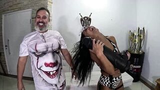 Eva Bellini challenges Mayahyuga & Bia Andrade with her tight pussy and dirty talk skills