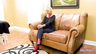 Watch Jeff Lacy's deep throat skills dominate and gag on mature blonde Diana's tight pussy! - 3 image