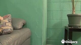 Watch Eric Jover stroke and jizz in Sindy Rose's armpit while she plays with his hard cock - 1 image