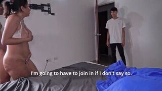 Alondra and Michael take turns riding stepson's big cock while curvy stepmom watches in awe - 9 image