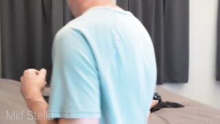 Watch Stefano catch cheating with petite MILF Stella and bust her hard with his strap-on - 4 image