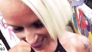 Watch Andy Star bang Sophie Logan in public & she can't resist his hard cock - 1 image