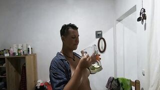 One liter of pee-lemonade, we drink our piss from a jug