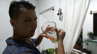 One liter of pee-lemonade, we drink our piss from a jug