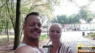 Public amateur MILF fucked outdoor after casting by sex date