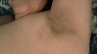 Mature milf gently creams her feet