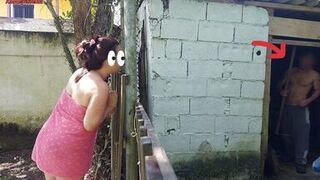 Shower doesn't work, married woman asks farm caretaker for help using just a towel and pays with sex - 1 image