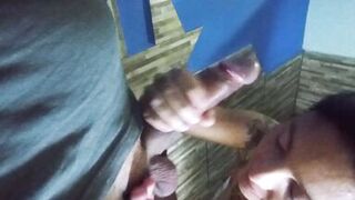 Lick and blowjob from just balls until it cums delicious