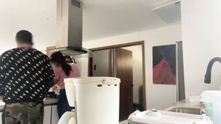 delicious maid MILF with huge saggy tits lets her boss play with her nibs