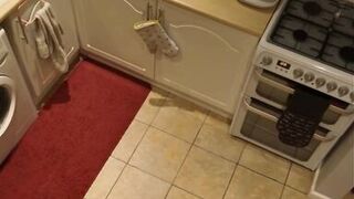 Secret camera catching me in masturbating in the kitchen