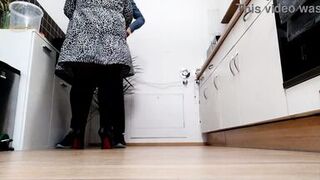 My slutty mother-in-law deepthroats my cock in the kitchen - 5 image