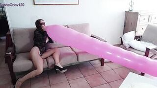 A WORKER BALLOON AND A BLINDFOLDED BABE!!!