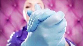 Asmr Video- Hot Sounding with Arya Grander - Blue Nitrile Gloves Fetish Close up Video - 14 image