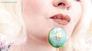 Asmr Video: Lipstick, Mesh Gloves and Lollipop (arya Grander)