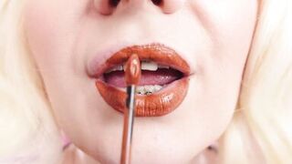 Asmr Video: Lipstick, Mesh Gloves and Lollipop (arya Grander)