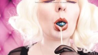 Asmr Video: Lipstick, Mesh Gloves and Lollipop (arya Grander)
