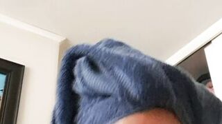 My husband's son waits for his gift in my bedroom