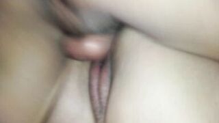 riding my roommie in the living room and cuckold hubby wakes up and takes a look and film how another man creampies me