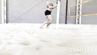 My beach tennis teacher couldn't stand seeing my big ass and had a hard-on during class!