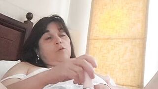 My husband's son saw me masturbating and stayed to watch, he exposed himself hard - 9 image