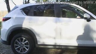 Trixie rubs one out in the parking lot