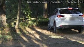 Trixie rubs one out in the parking lot