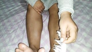 Naughty StepsonTickles Hot Feet Fetish Mom Nikita's Legs And Tits