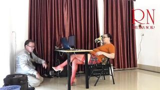 Monday in the office. Employee without panties. Tease, lick pussy, suck dick in the office. Naughty office. c11