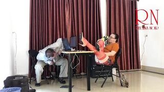 Monday in the office. Employee without panties. Tease, lick pussy, suck dick in the office. Naughty office. c11