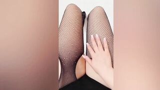Hot stepsister in sexy stockings strokes her legs - Luxury Orgasm - 15 image