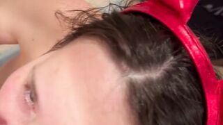 Sexy Devil wants and gets a huge cum facial