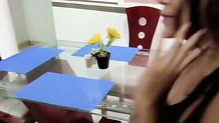 Job interview ends in pussy blowjob.